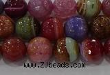 CAG9265 15.5 inches 10mm faceted round line agate beads wholesale