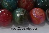 CAG9268 15.5 inches 16mm faceted round line agate beads wholesale