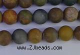 CAG9281 15.5 inches 6mm round matte ocean jasper beads wholesale