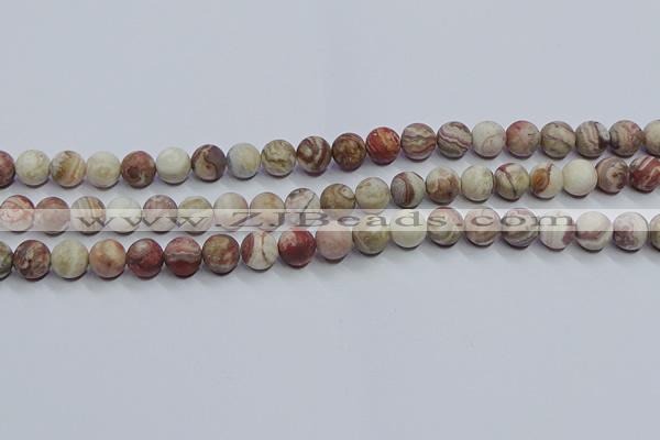 CAG9292 15.5 inches 8mm round matte Mexican crazy lace agate beads