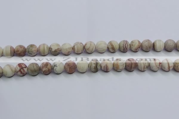 CAG9293 15.5 inches 10mm round matte Mexican crazy lace agate beads