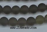 CAG9312 15.5 inches 8mm round matte grey agate beads wholesale