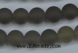 CAG9313 15.5 inches 10mm round matte grey agate beads wholesale