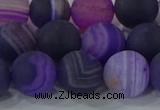 CAG9323 15.5 inches 12mm round matte line agate beads wholesale