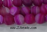 CAG9327 15.5 inches 8mm round matte line agate beads wholesale