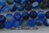 CAG9331 15.5 inches 6mm round matte line agate beads wholesale