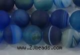 CAG9333 15.5 inches 10mm round matte line agate beads wholesale