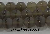 CAG9344 15.5 inches 8mm round matte grey agate beads wholesale