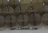 CAG9345 15.5 inches 10mm round matte grey agate beads wholesale