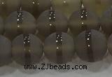 CAG9346 15.5 inches 12mm round matte grey agate beads wholesale