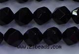 CAG9352 15.5 inches 8mm faceted nuggets black agate beads
