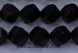 CAG9353 15.5 inches 10mm faceted nuggets black agate beads