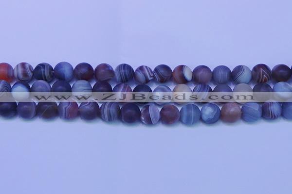 CAG9374 15.5 inches 12mm round matte botswana agate beads