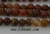 CAG9390 15.5 inches 4mm round red moss agate beads wholesale