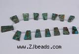 CAG9415 Top drilled 18*25mm - 22*32mm trapezoid ocean agate beads