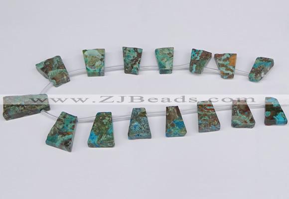 CAG9415 Top drilled 18*25mm - 22*32mm trapezoid ocean agate beads