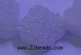 CAG9420 7.5 inches 16*16mm flower white plated druzy agate beads