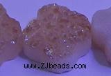 CAG9421 7.5 inches 16*16mm flower champagne plated druzy agate beads