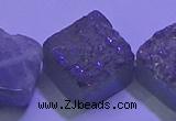 CAG9425 7.5 inches 12*12mm diamond rainbow plated druzy agate beads