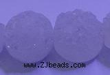 CAG9432 7.5 inches 18mm coin white plated druzy agate beads