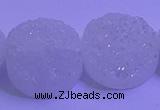 CAG9433 7.5 inches 20mm coin white plated druzy agate beads