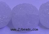 CAG9434 7.5 inches 25mm coin white plated druzy agate beads