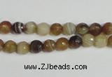 CAG944 16 inches 6mm faceted round madagascar agate gemstone beads