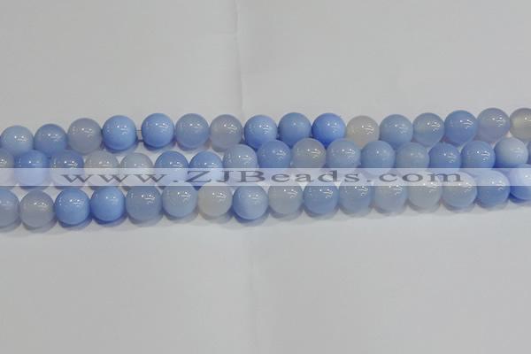 CAG9447 15.5 inches 8mm round blue agate beads wholesale