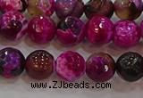 CAG9467 15.5 inches 8mm faceted round fire crackle agate beads