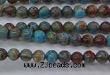 CAG9470 15.5 inches 3mm round blue crazy lace agate beads