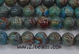 CAG9471 15.5 inches 4mm round blue crazy lace agate beads