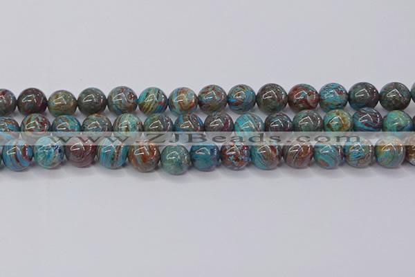 CAG9474 15.5 inches 10mm round blue crazy lace agate beads