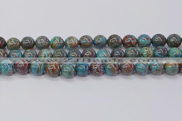 CAG9475 15.5 inches 12mm round blue crazy lace agate beads