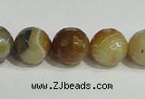 CAG948 16 inches 14mm faceted round madagascar agate gemstone beads