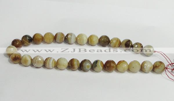 CAG948 16 inches 14mm faceted round madagascar agate gemstone beads