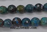 CAG9481 15.5 inches 6mm faceted round blue crazy lace agate beads
