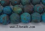 CAG9495 15.5 inches 10mm round matte blue crazy lace agate beads