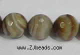 CAG950 16 inches 18mm faceted round madagascar agate gemstone beads