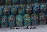 CAG9501 15.5 inches 6*10mm rondelle blue crazy lace agate beads