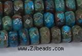 CAG9504 15.5 inches 5*8mm faceted rondelle blue crazy lace agate beads