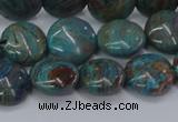 CAG9514 15.5 inches 12mm flat round blue crazy lace agate beads