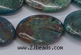 CAG9524 15.5 inches 18*25mm oval blue crazy lace agate beads