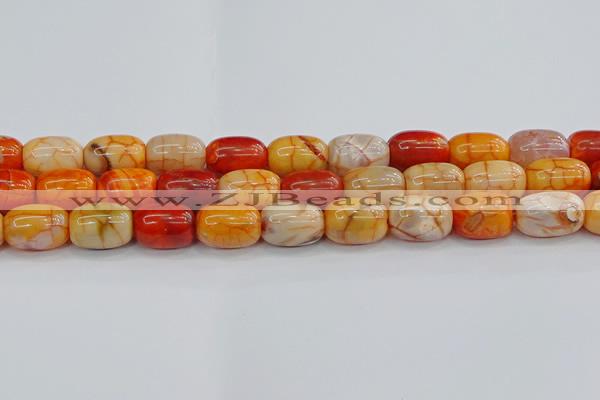 CAG9543 15.5 inches 13*18mm drum dragon veins agate beads