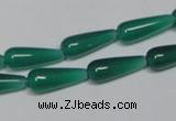 CAG957 15.5 inches 6*16mm teardrpop green agate gemstone beads