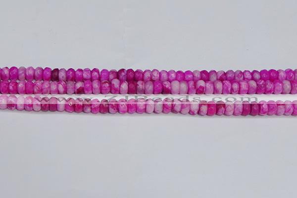 CAG9573 15.5 inches 4*6mm faceted rondelle crazy lace agate beads