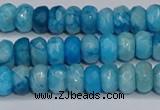 CAG9577 15.5 inches 4*6mm faceted rondelle crazy lace agate beads