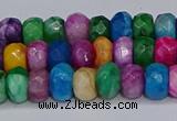 CAG9598 15.5 inches 5*8mm faceted rondelle crazy lace agate beads