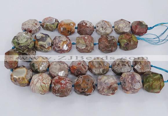 CAG9617 15.5 inches 15*25mm - 18*28mm faceted nuggets ocean agate beads