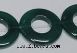 CAG965 15.5 inches 30mm donut green agate gemstone beads wholesale