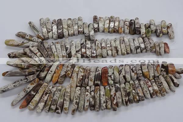 CAG9654 Top drilled 7*20mm - 9*40mm sticks ocean agate beads